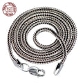 Pure S925 Sterling Silver Bright Classical Chopin Link Weave Fox Tail Pendant Chain Necklace 1.6mm Thick Men Woman Fine Jewelry