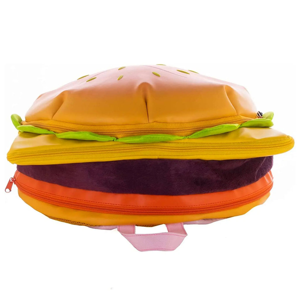 Cartoon Cheeseburger Backpack Multi-Compartment Cute Large Capacity Funny Plush Hamburger Burger Backpack Daypack for Kid Adult