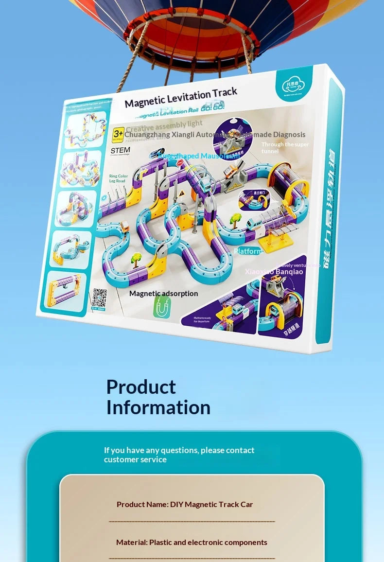 STEM Magnetic Building Blocks Track Car Variable DIY Assembled Track Puzzle Educational  Toy Family Interactive Game School Gift