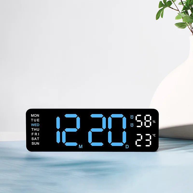 USB Smart Mute LED Electronic Wall Clock Modern Desk Clock Night Alarm Minimalist Thermometer Clock Home Decor For Room