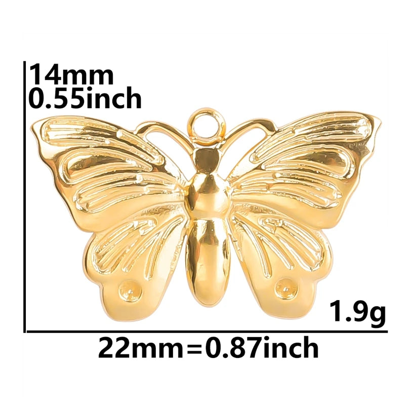 10PCS Ancient Egyptian Scarab Beetle Pendants Charms Stainless Steel Dragonfly Butterfly Pendant for Jewelry Making DIY Necklace
