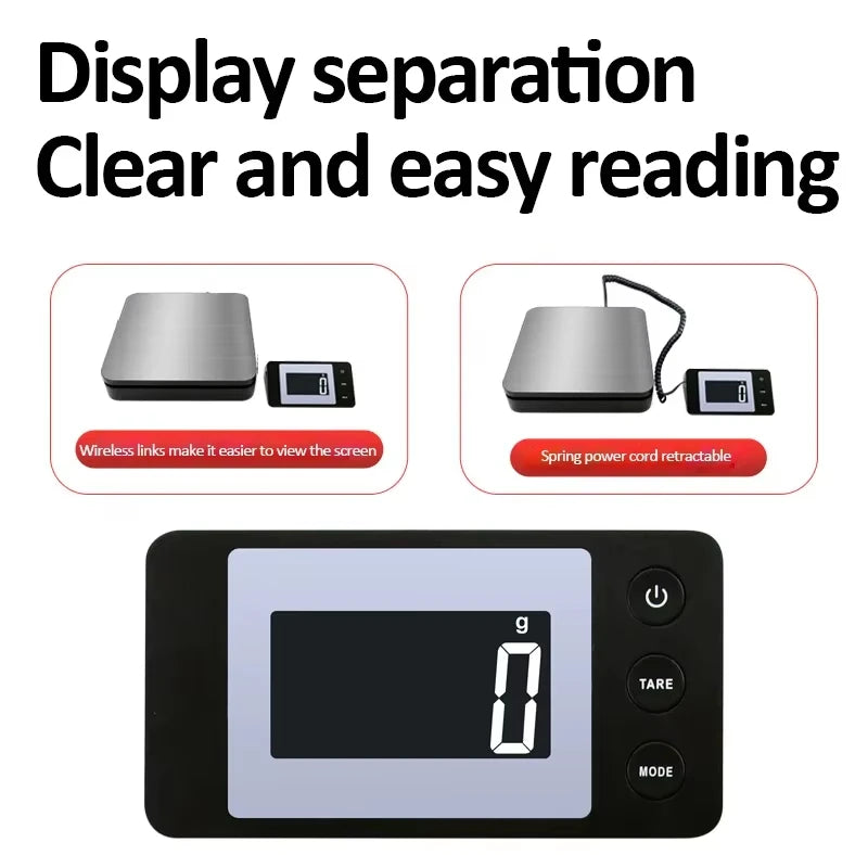 Electronic Platform Scale 50kg/2g High-precision Digital Scale Wired/Wireless Parcel Pet Express Zero/Tare Kitchen Weighing Tool