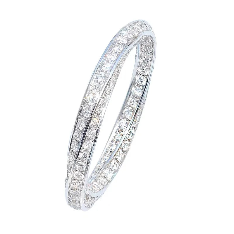 infinity ring S925 Sterling Silver Micro pave Moissanite Engagement Wedding Band Rings for women Party Jewelry