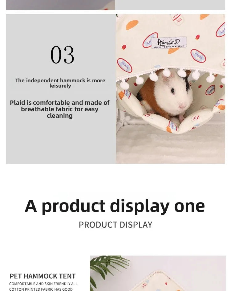 Small Pet Hammock Ferret Guinea Pig Chinchilla Dutch Pig Hanging Bed House Rat Hamster Shelter Accessories Small Animal Tent