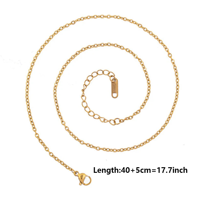 10pcs/Lot Gold Color Stainless Steel Chain 45cm Adjustable Necklace Width 1.2/1.5/1.6/2.2/2.5/3mm Men Women Jewelry Chain Bulk