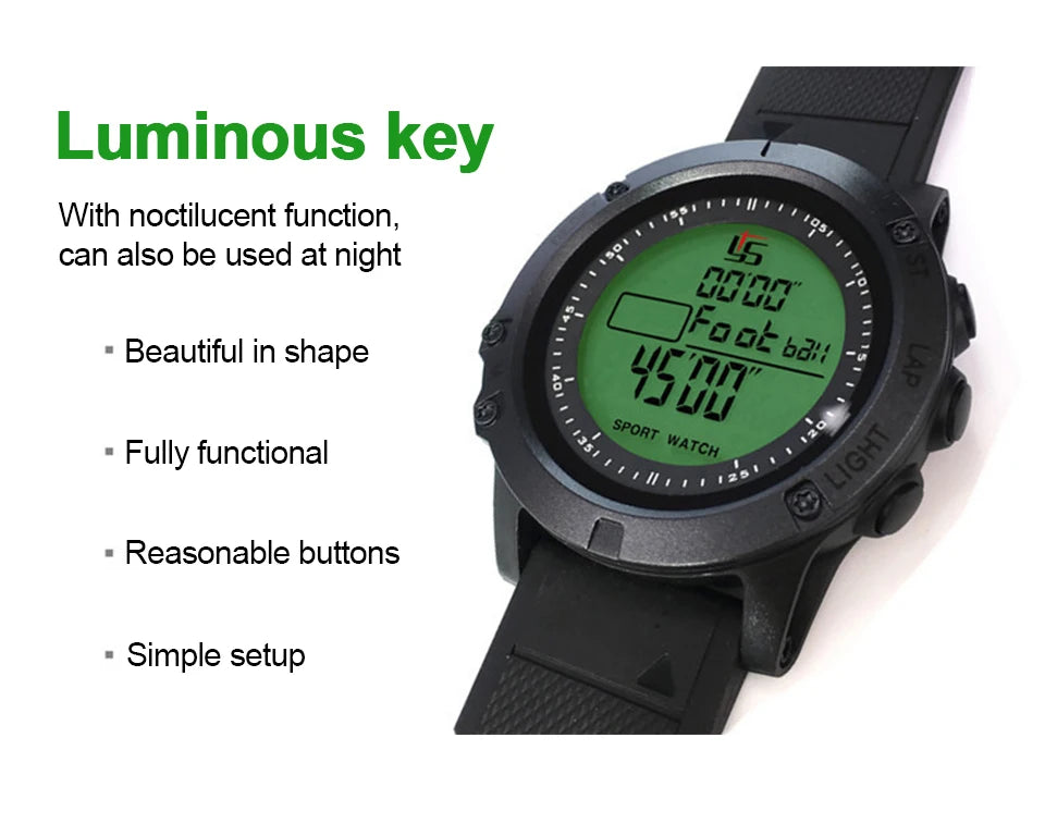 Digital Sport Stopwatch Soccer Referee Timer LCD Multifunctional Chronometer with Backlight Portable Mute Wrist Countdown Timer