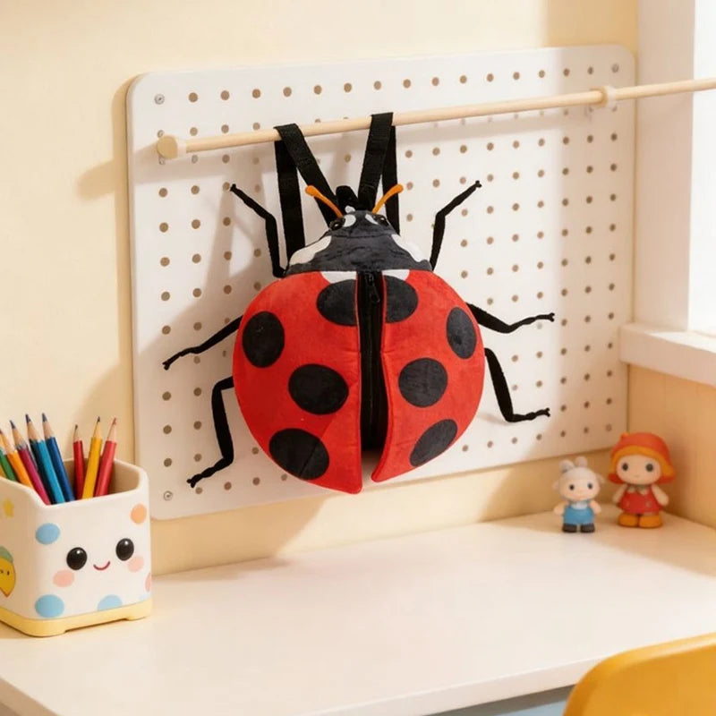 New Bumblebee And Ladybug Plush Backpack Cute Insect Stuffed Animal School Bag Boys Girl Kid Unique Design Holiday Birthday Gift