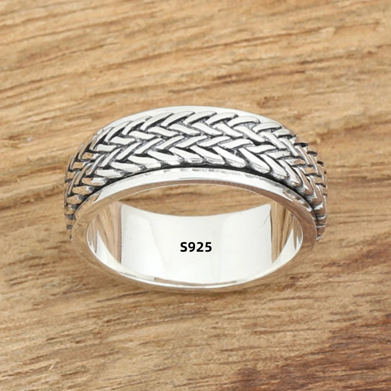 Fashion Simple S925 Sterling Silver Ring Elegant Rotating Rings for Stress Management and Fashion Enthusiasts Creativity Jewelry