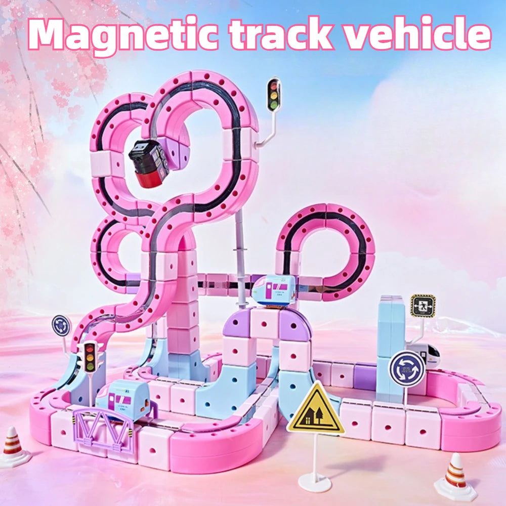 Multi Level Modular Magnetic Levitation Train Track Toy DIY Building Block Anti-Gravity Floating Electric Train Playset