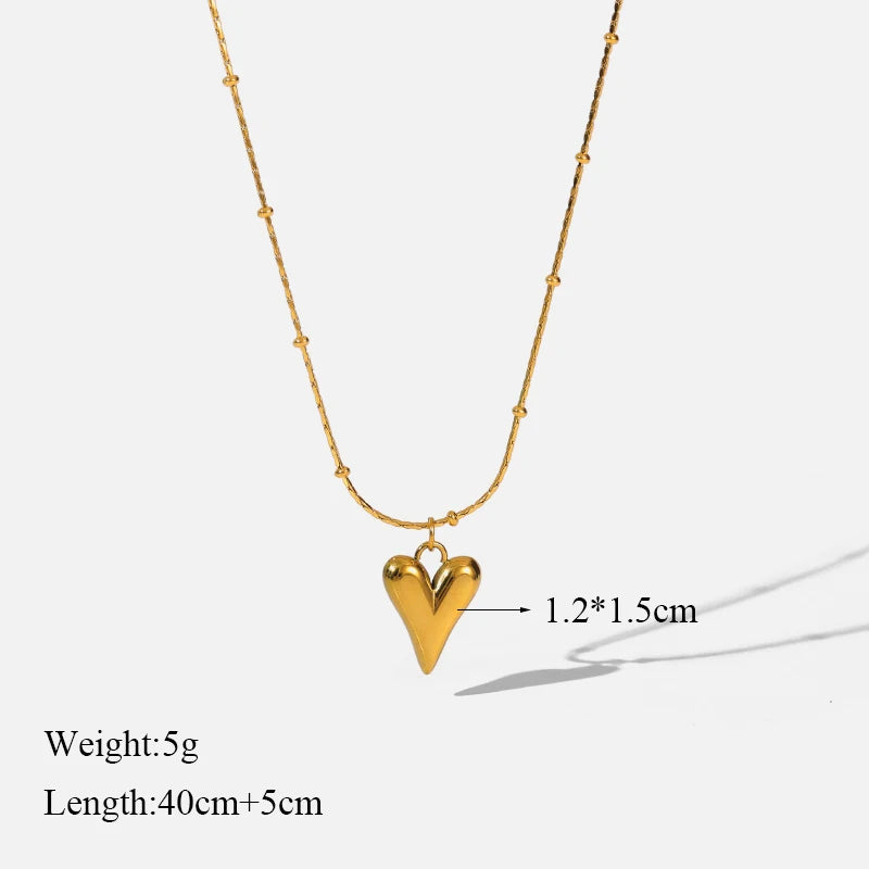 EILIECK 316L Stainless Steel Gold Color Hollow Ball Beads Pendant Necklace For Women Non-fading Choker Jewelry Girls Gifts Party