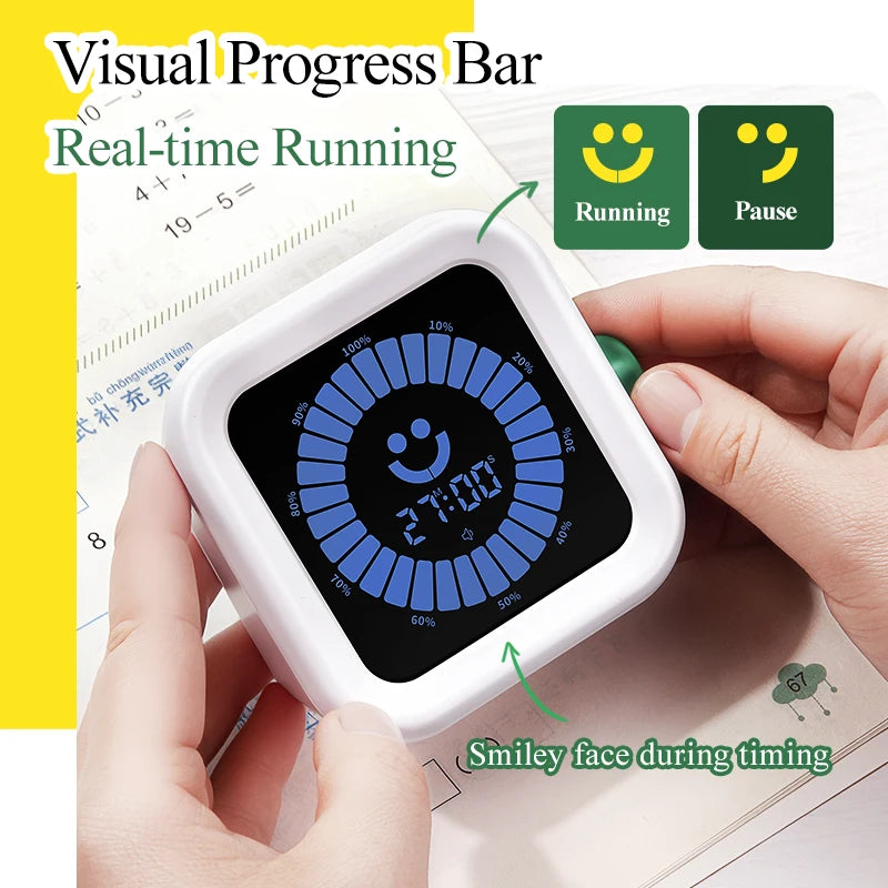 Upgraded Visual Timer Rechargeable Digital Countdown Kitchen Mechanical Cooking Timer Management Tool for Home School Office