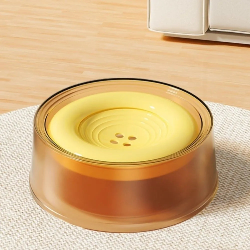 Non-Slip Base Pet Floating Water Bowl Large Capacity Spill Proof Dog Drinking Bowl Anti-Splash Design No Wet Mouth Cat Bowl