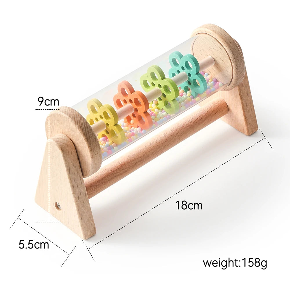 Wooden Rainmaker Toy for Babies Soothing Rain Sound Easy to Grasp Smooth Burr Free Water Based Paint Two Ways to Play Baby Gifts