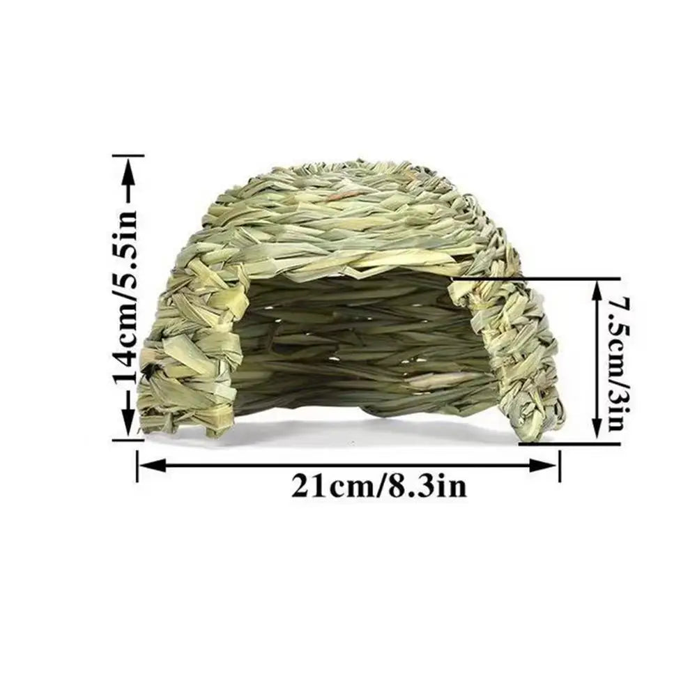 Grass House For Rabbits Folding Beds Guinea Pig Hideouts Small Animal Play Hideaway Bed Habitat Decor Hay Bed Playhouse For