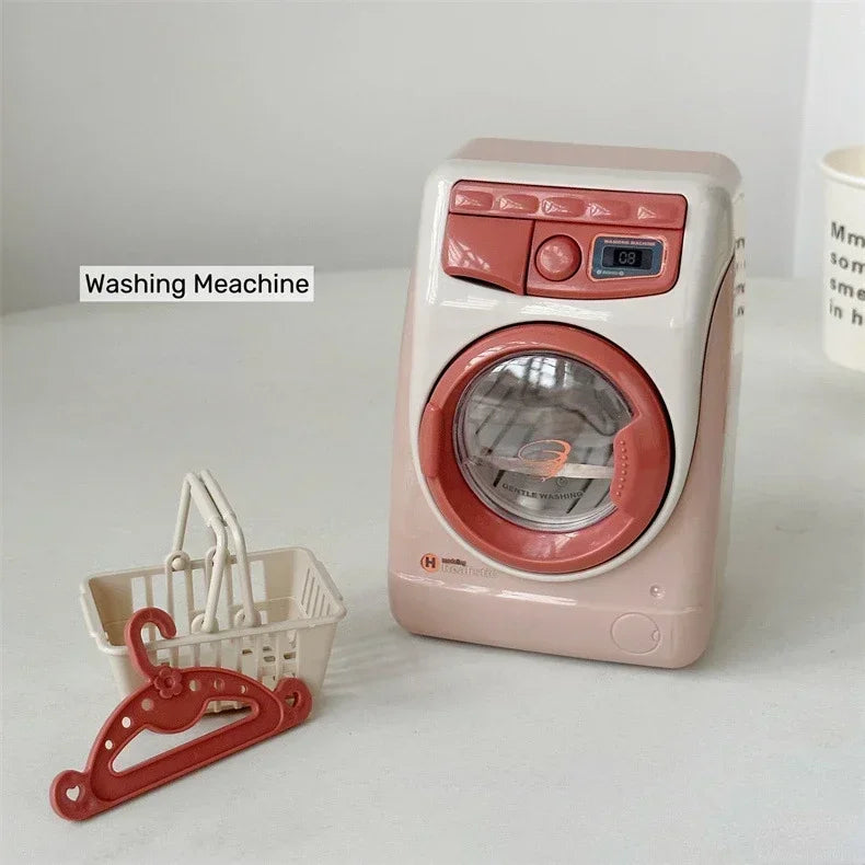Mini Household Appliances Kitchen Toys Pretend Play Set with Coffee Maker Water Dispenser and Toaster for Kids Boys Girls Gifts