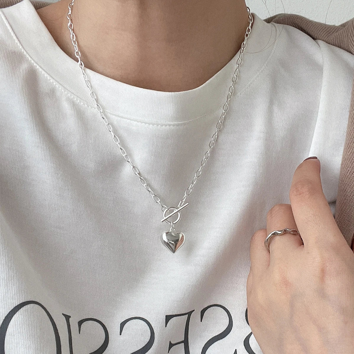 925 Sterling Silver Necklace Black Beads Square Irregular Punk Geometric for Women Girl Jewelry Gift Dropshipping Wholesale