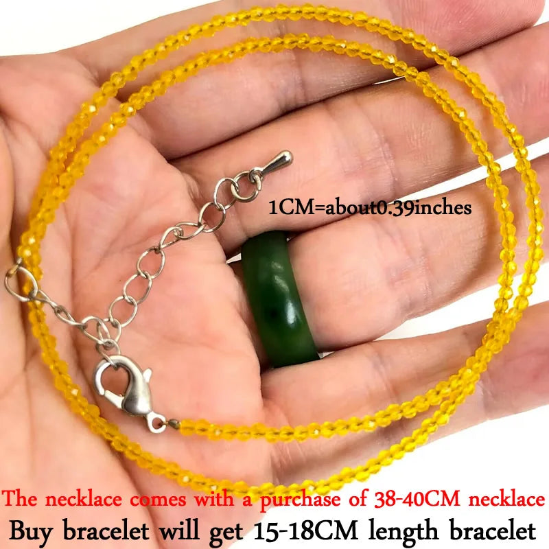2024 New Boho 2mm Natural Stone Crystal quartz Necklace Bracelet Small Chain Ladies Fashion Accessories Charm Jewelry Accessorie