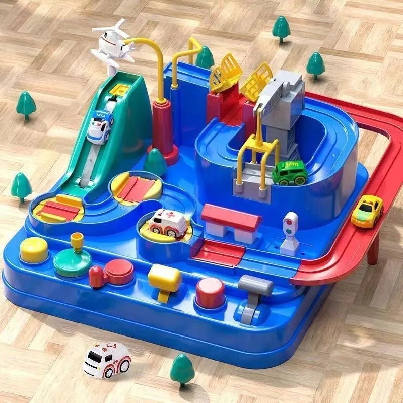 Racing Rail Car Model Educational Toys Children Track Adventure Game Brain Mechanical Interactive Train Animals Space Rocket Toy