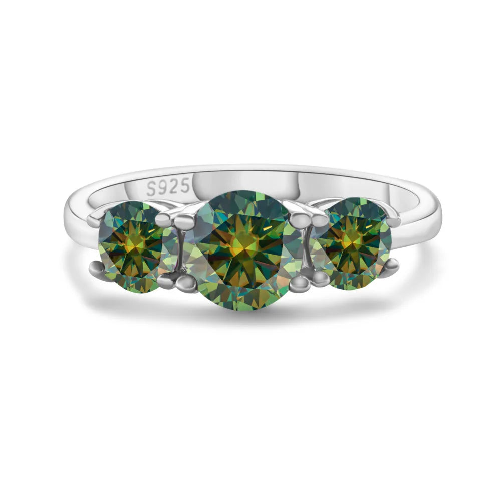 JoyceJelly S925 Sterling Silver Colors Moissanite Ring 2CT 4CT Total Full Moissanite Diamond Jewelry For Wedding Engagement Gift