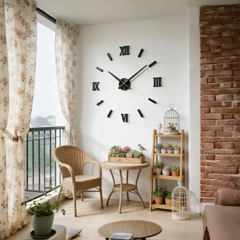 2026 Modern Design Large Wall Clock 3D DIY Quartz Clocks Fashion Watches Acrylic Mirror Stickers Living Room Home Decor Horloge