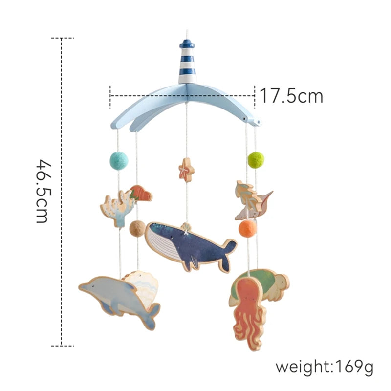 Baby Crib Cartoon Bear Mobile Rattle Toy January To December Hanging Bed Bell Newborn Soothing Toy Moving Musical Toy Baby Gift