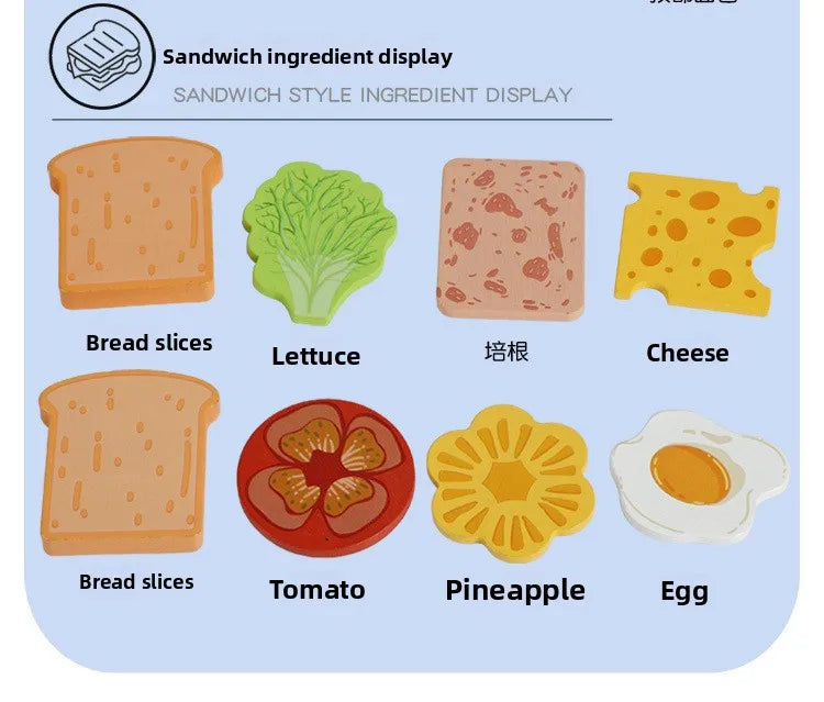 Montessori Wooden Burger Stacking Toys for Toddlers Kids Preschool Educational Toys Play Food Matching Birthday Toy For Kids