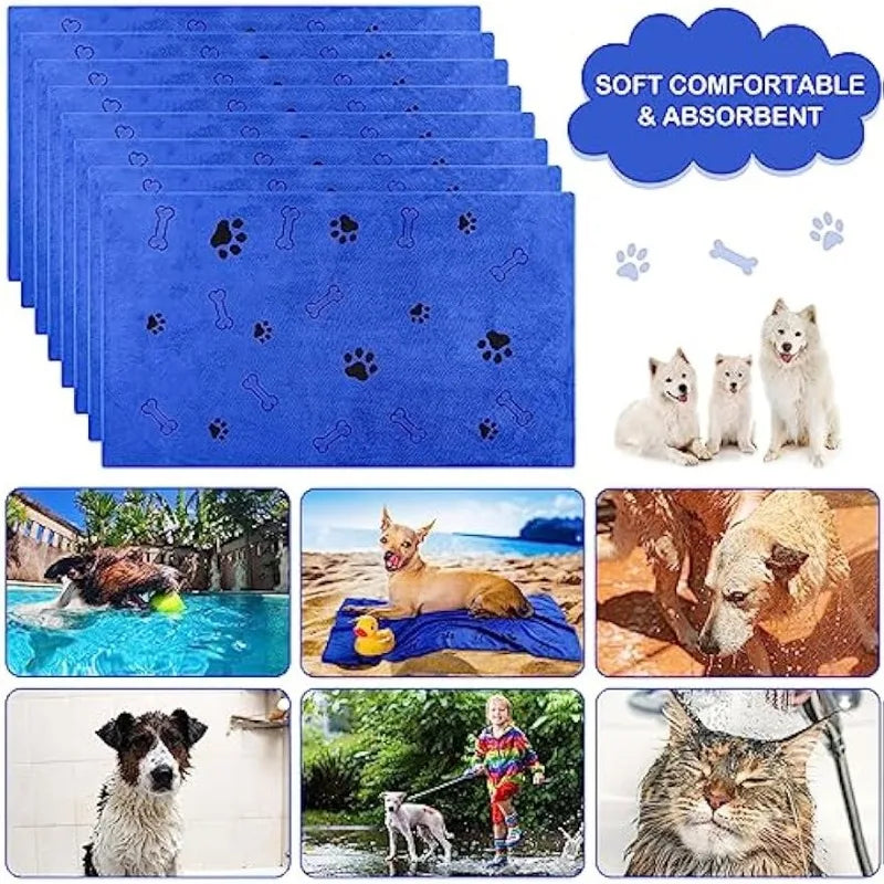 Quick-Drying Microfiber Dog Towel Absorbent Pet Bath Product Fiber Quick-drying Bath Towel Car Wiping Cloth Pet Supplies