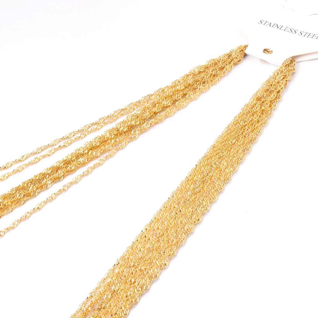 LUXUKISSKIDS Singapore Twisted Wholesale Chains Necklace 10pcs/lots Golden/Steel 2mm DIY Making Chain 18"20"22"24inch No Fade