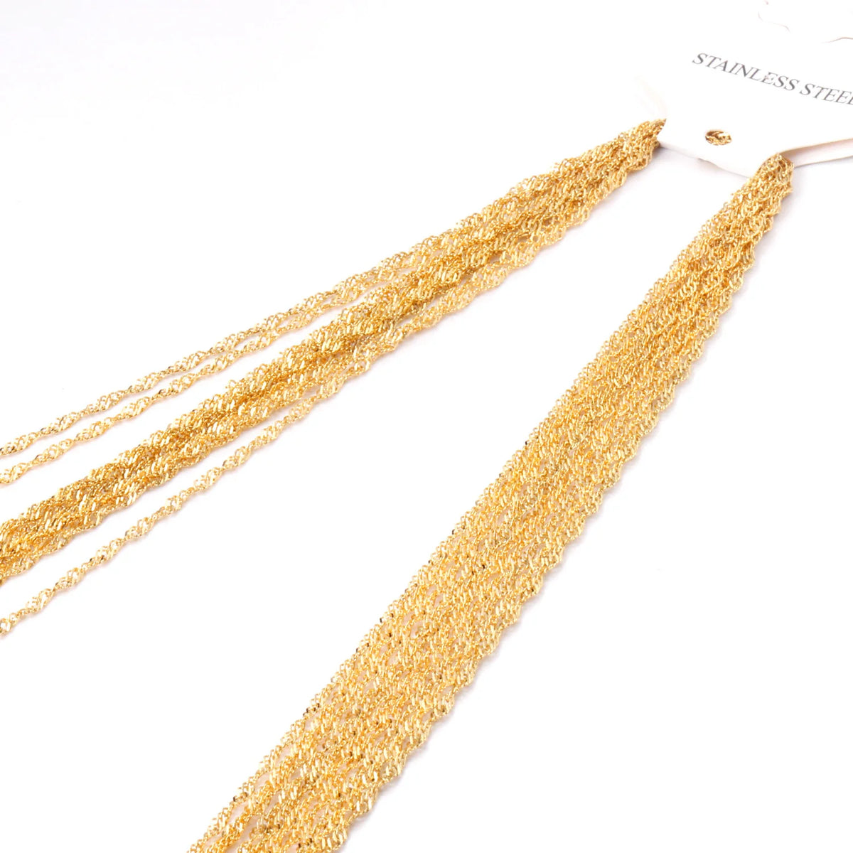 LUXUKISSKIDS Singapore Twisted Wholesale Chains Necklace 10pcs/lots Golden/Steel 2mm DIY Making Chain 18"20"22"24inch No Fade