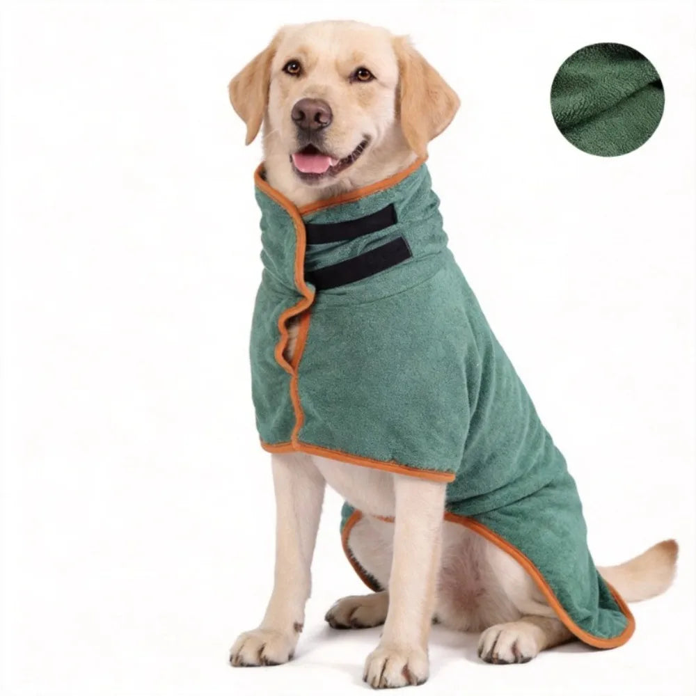 Large Pet Dog Bathrobe Absorbent Pet Quick Drying Bath Towel Dog Bath Towel Clean Absorbent Bathrobe Full Body Wrap for Big Dog