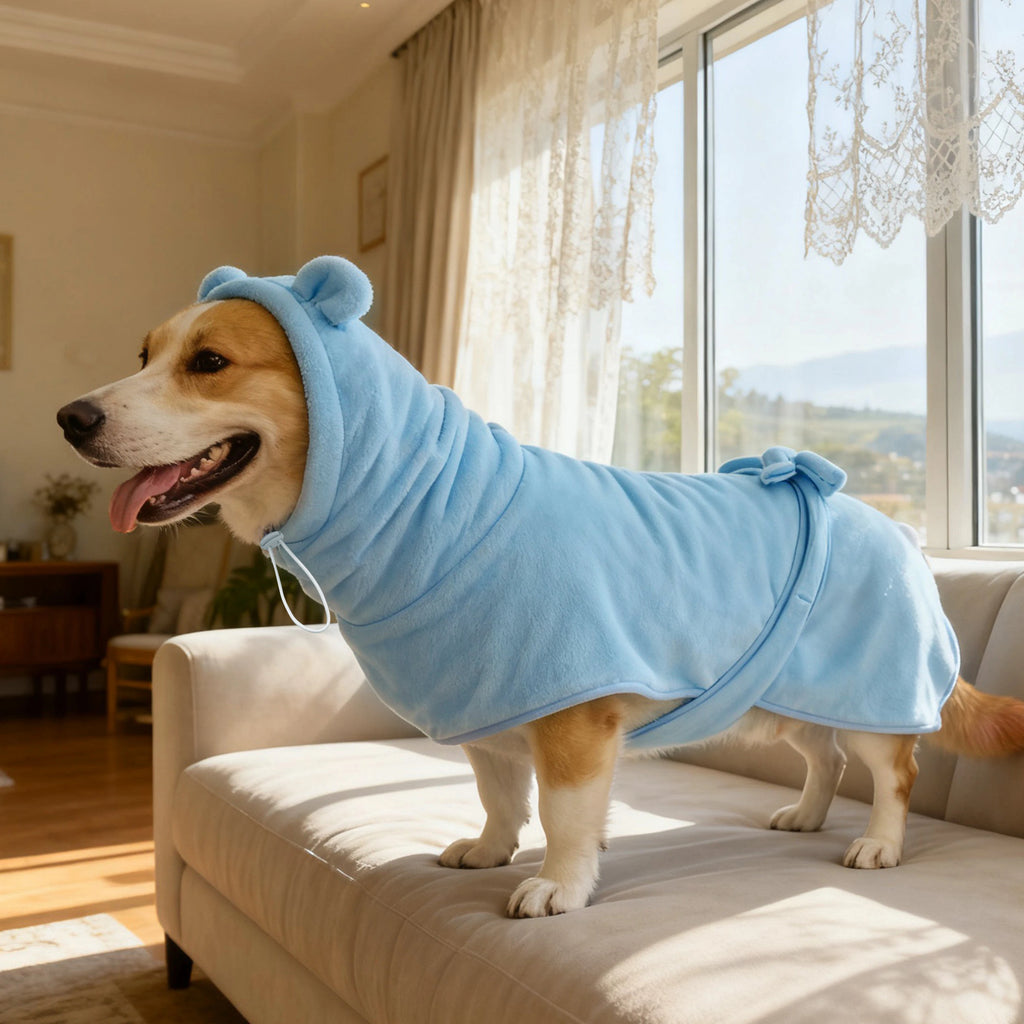 Quick Drying Soft Pet Bath Towel Robe Absorbent Soft Pet Bathrobe Dog Bath Towel for Small Big Medium Dogs and Cat