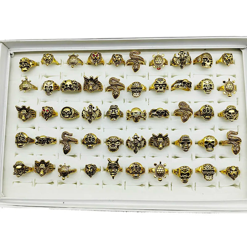 50000 Style Different Finger Rings Wholesale In Stock 100pc/Lot Hot Vintage Silver Gold Color New Alloy Joint Ring Party Women