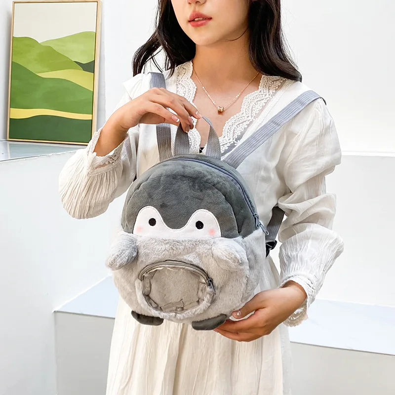 Penguin Cartoon Goth Harajuku Backpack Female Cute Jk Girl Ita Bag Doll Bag Pain Bag Action Figure Plush Mini Small School Bag