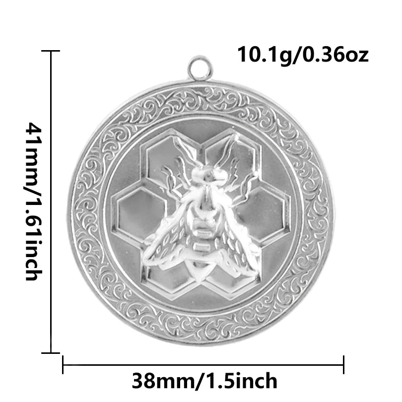 5pcs Stainless Steel Bee Spider Cicada Butterfly Dragonfly Flower Tree Grass Pendants Insects Charms Jewelry Making Accessories