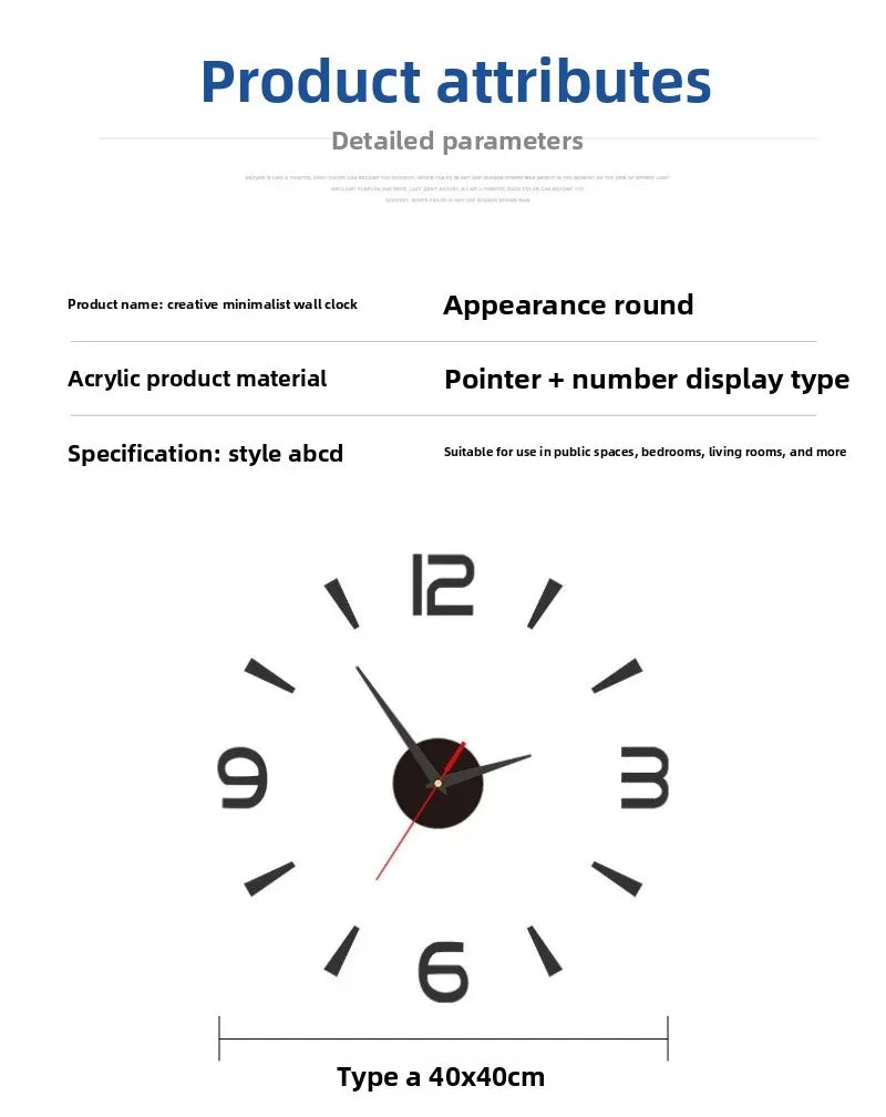 Large 3D Wall Clock Luminous Classic Wall Clocks DIY Digital Clock Wall Watches Stickers Silent Clock for Home Living Room Table
