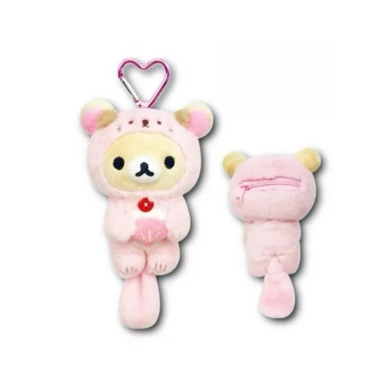 Rilakkuma Sea Otter Plush toy Keychain kawaii Korilakkuma Stuffed Doll Pouch San-X lazy bear Cartoon plush coin purse Bag Charm
