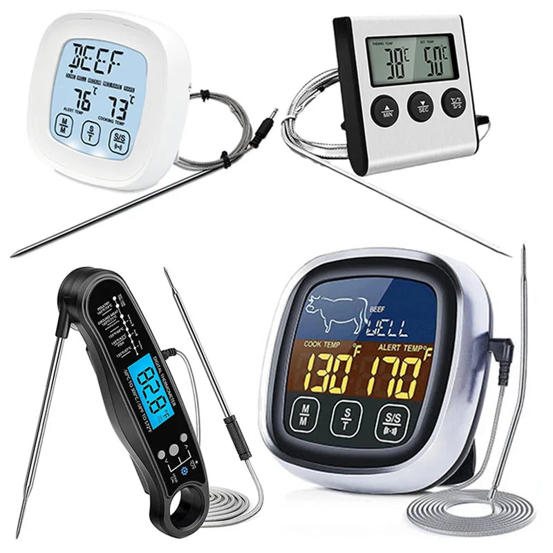 Digital Meat Thermometer Stainless Waterproof Touch Heat Gauge For Meat Thermometre Probe Kitchen Cooking BBQ Grill Thermometer