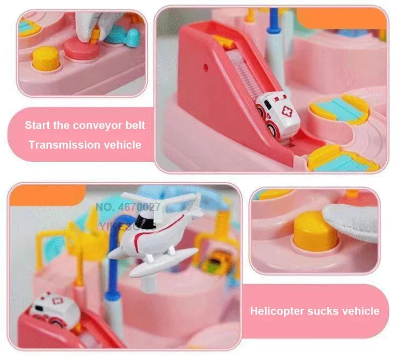 Hot Racing Rail Car Tracks Toy Game for Children Kids Train Board Adventure Parking Mechanical Toy for Boy Age 3+ Birthday Gift