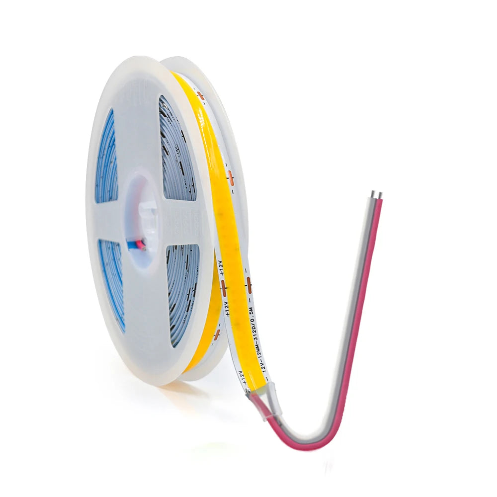 12V 24V COB LED Strip Light 1 2 5 Rows Super Bright 320 600 1600LED/M Flexible Tape High Density Linear Lights 3000K 4000K 6500K