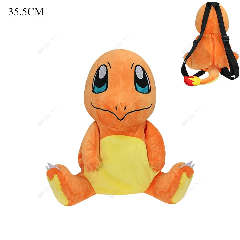 New Arrival Pokemon Plush Backpack Anime Gengar Charizard Piplup Eevee Mimikyu Soft Stuffed Schoolbag Shoulder Bag Toy for Kids