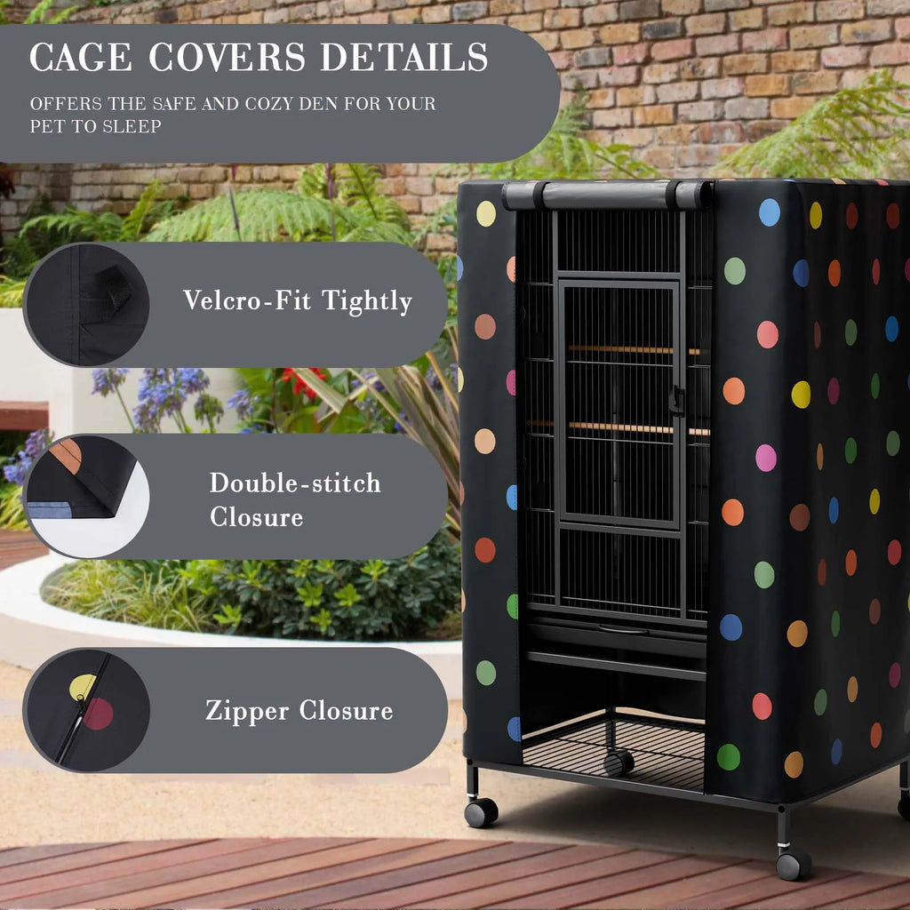 Nighttime Bird Cage Cover with Zipper Panel Blackout Birdcage for Winter Universal Breathable Good Night Enclosure for Bird