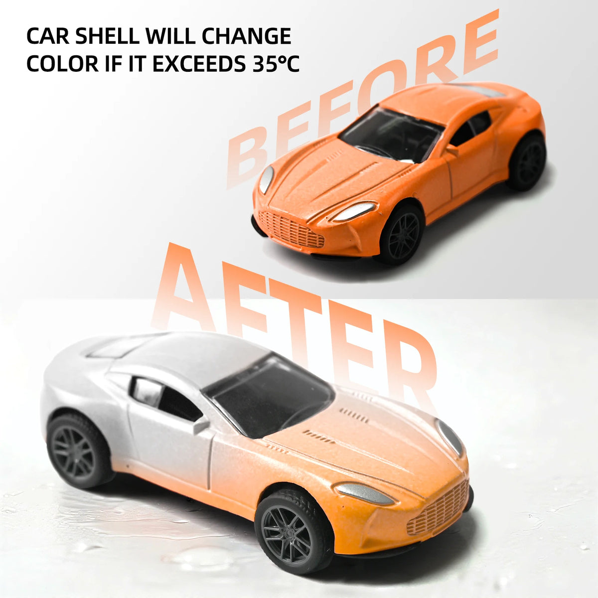 1:64 Alloy Racing Car Inertia Pull Back Toy with Temperature Sensitive Color Changing Magic Crash-Resistant Birthday Gift
