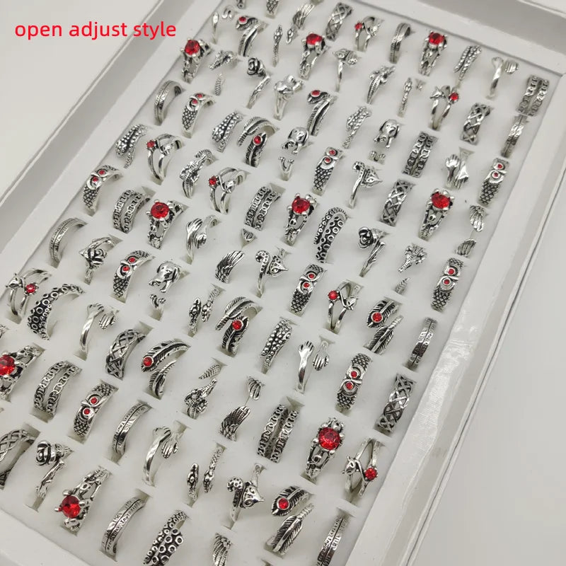 50000 Style Different Finger Rings Wholesale In Stock 100pc/Lot Hot Vintage Silver Gold Color New Alloy Joint Ring Party Women