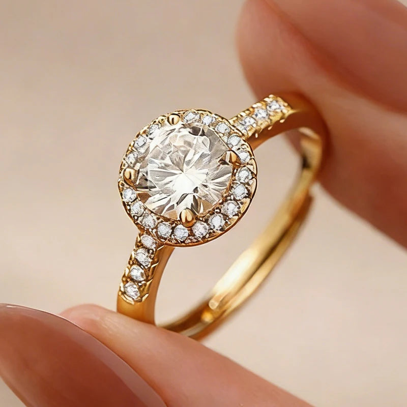 Men And Women's Moissanite Wedding Ring D VVS1 Adjustable Size S925 Silver GRA Certificate Wedding Ring