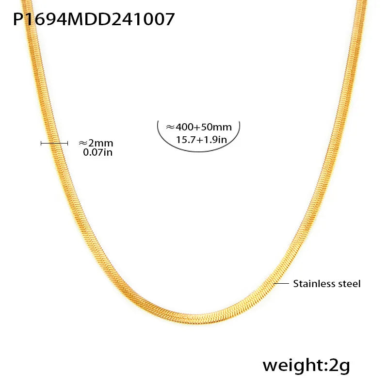 Necklace Bracelet For Women Stainless Steel Zircon Waterproof 4 Petals Flower Pendant Waterproof Chain Charm Jewelry Gift