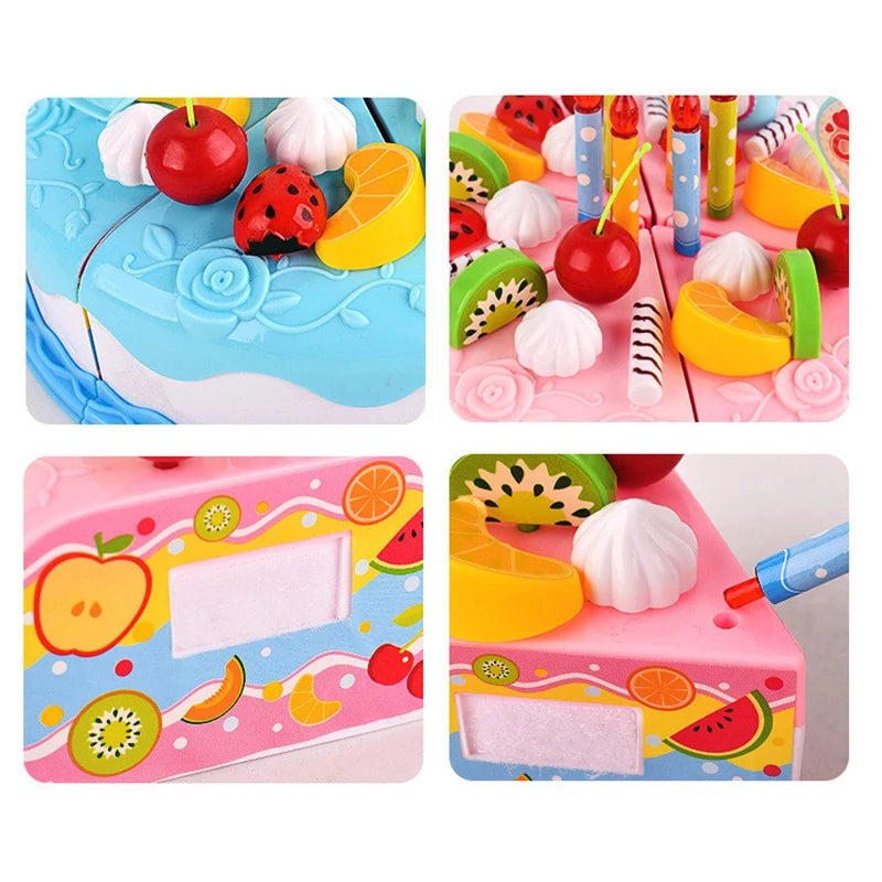 Cutting Fruits Vegetables Toys Set Game Baby Plastic Food Toy Simulated Kitchen Toy Children Pretend Play Cakes Toys Girls Gifts
