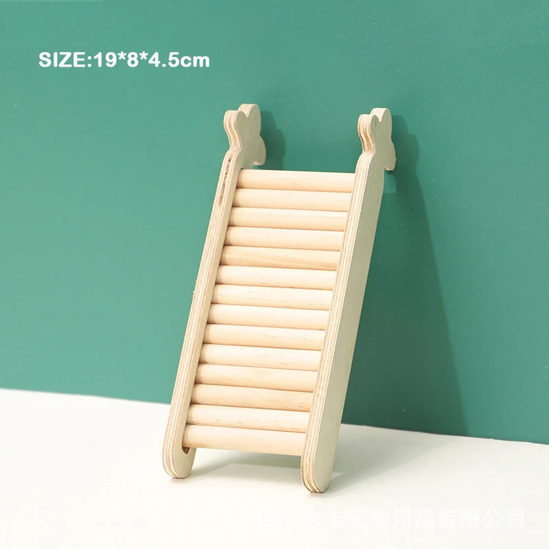 Unpainted Wooden Guinea Pig Hideout Climb House - Hamster Cage Decor Play Tunnel Small Animal Chew Toy Pet Habitat Accessories