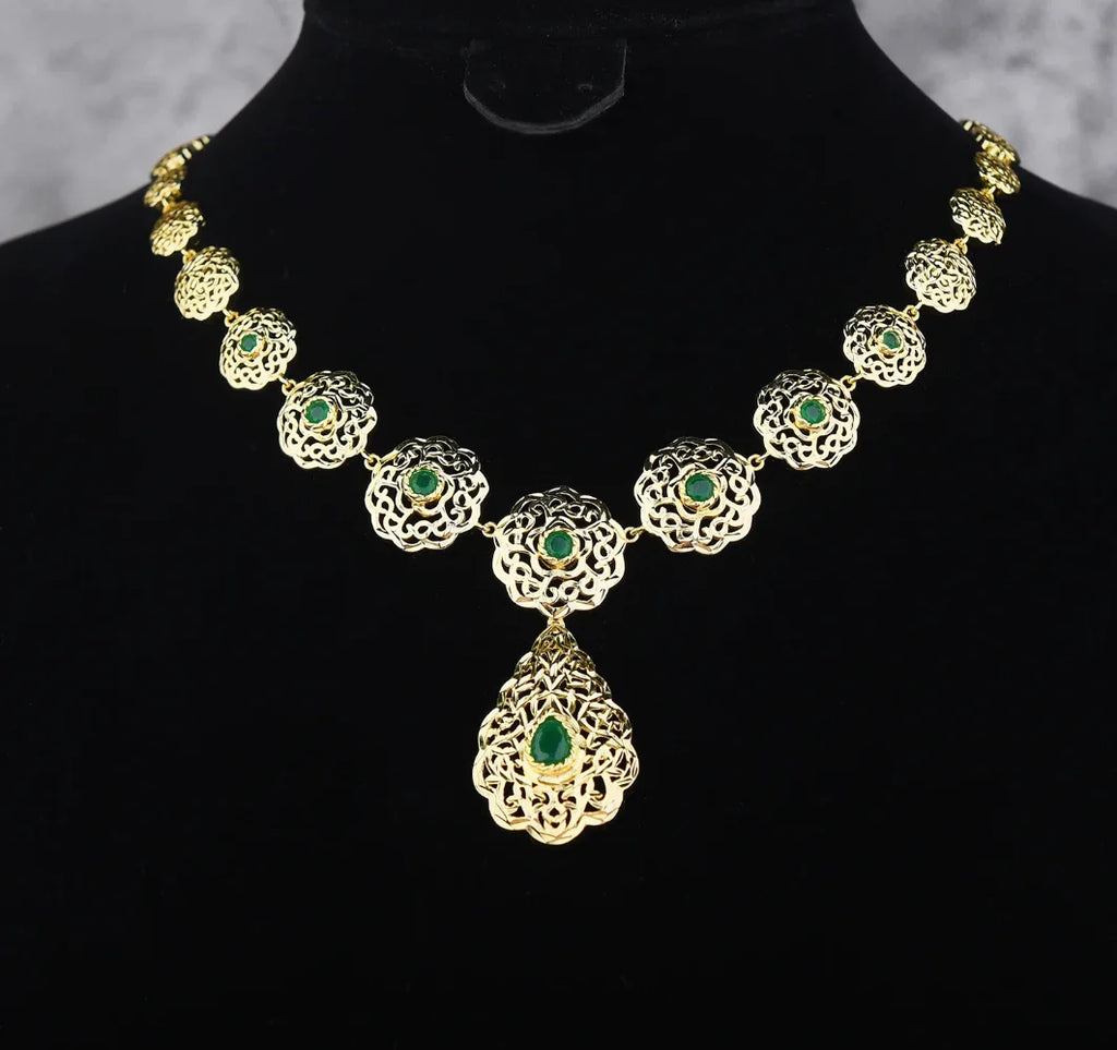 LUIZADA 2025 July Hot Selling Fashionable Copper Jewelry Set:Necklace, Earrings, Rings & Bangles For Women's  Wedding & Party
