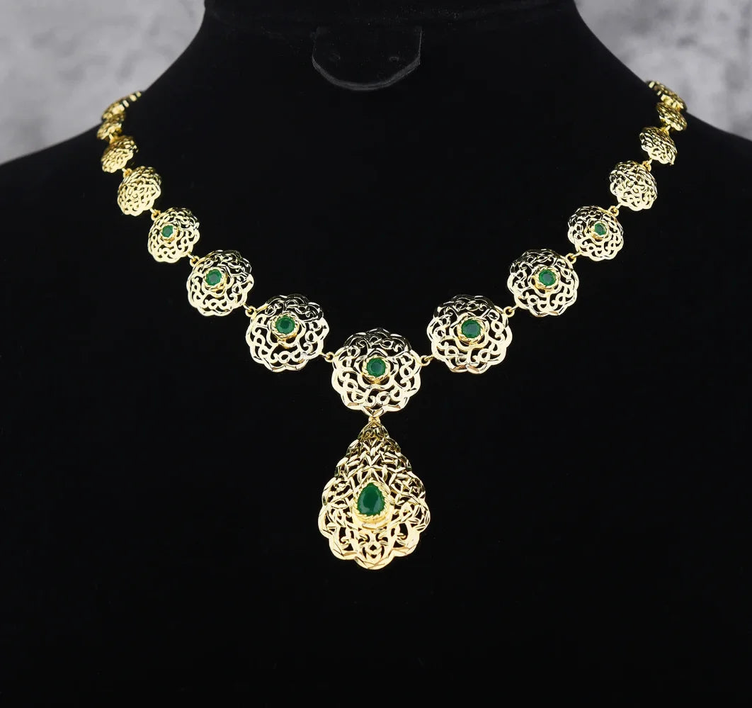 LUIZADA 2025 July Hot Selling Fashionable Copper Jewelry Set:Necklace, Earrings, Rings & Bangles For Women's  Wedding & Party