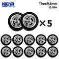 1/64 Model Q Car Wheels with Detachable Slicks Rubber Tires for Toy Model Diecast Cars Refiting Parts for MINIGT  (5 Cars)